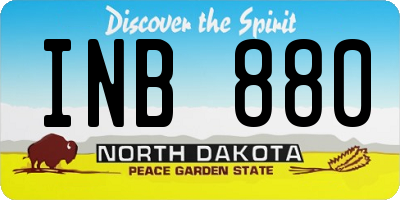 ND license plate INB880
