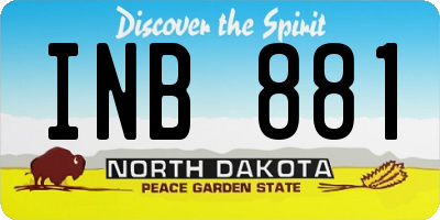 ND license plate INB881