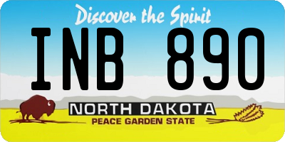 ND license plate INB890