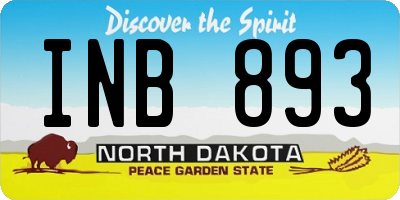 ND license plate INB893
