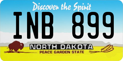 ND license plate INB899