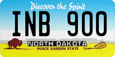 ND license plate INB900