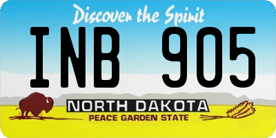 ND license plate INB905