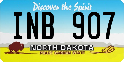 ND license plate INB907