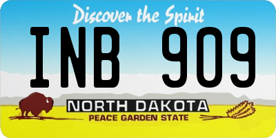 ND license plate INB909