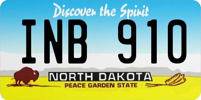 ND license plate INB910
