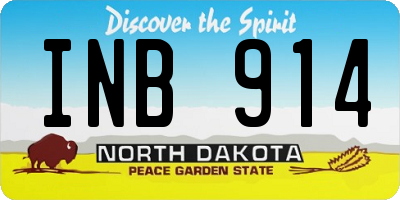 ND license plate INB914