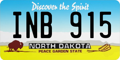 ND license plate INB915