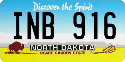 ND license plate INB916