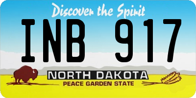 ND license plate INB917