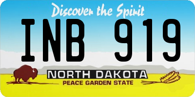 ND license plate INB919