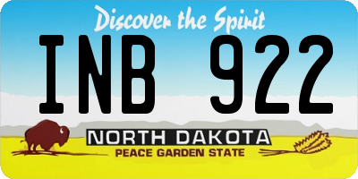 ND license plate INB922