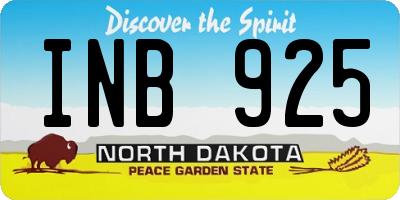 ND license plate INB925