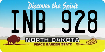 ND license plate INB928