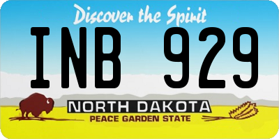 ND license plate INB929