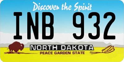 ND license plate INB932