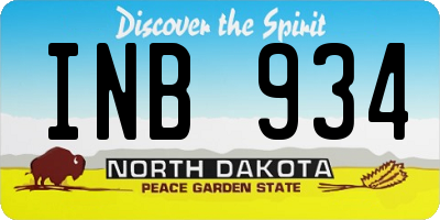 ND license plate INB934