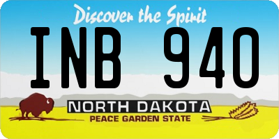 ND license plate INB940