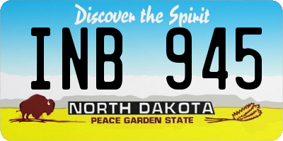 ND license plate INB945