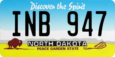 ND license plate INB947