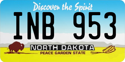 ND license plate INB953