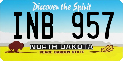 ND license plate INB957