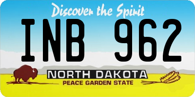 ND license plate INB962