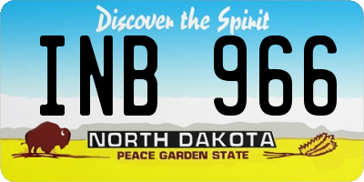 ND license plate INB966