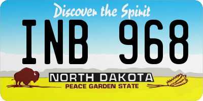ND license plate INB968