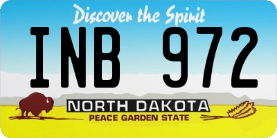 ND license plate INB972