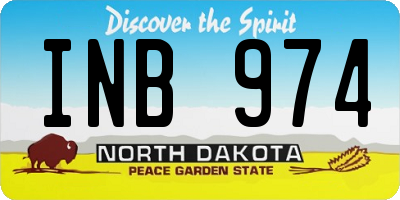 ND license plate INB974