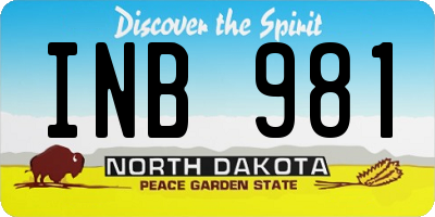 ND license plate INB981