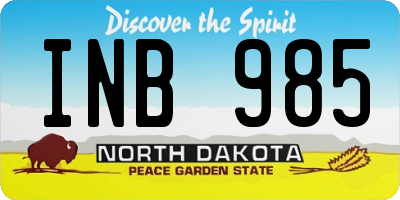 ND license plate INB985