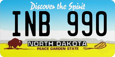 ND license plate INB990
