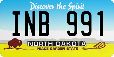 ND license plate INB991