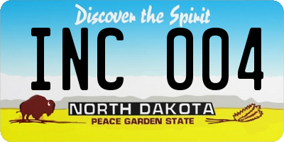 ND license plate INC004