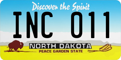ND license plate INC011