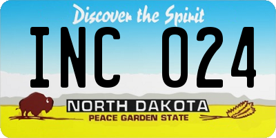 ND license plate INC024