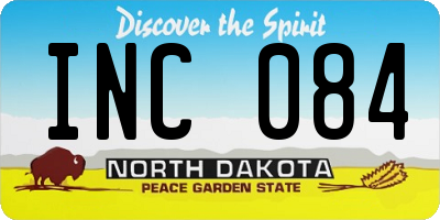 ND license plate INC084