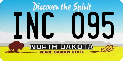 ND license plate INC095