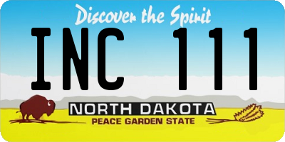 ND license plate INC111