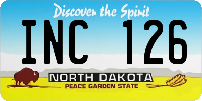 ND license plate INC126