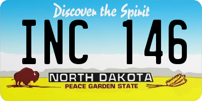 ND license plate INC146
