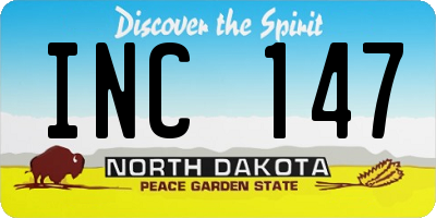 ND license plate INC147