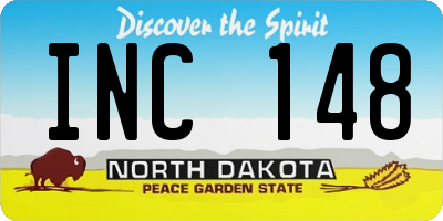 ND license plate INC148