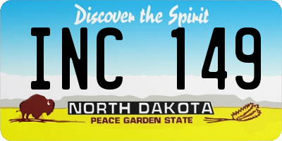 ND license plate INC149