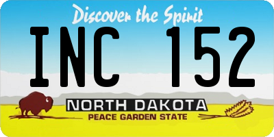 ND license plate INC152