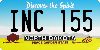 ND license plate INC155