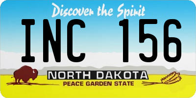 ND license plate INC156