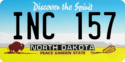 ND license plate INC157